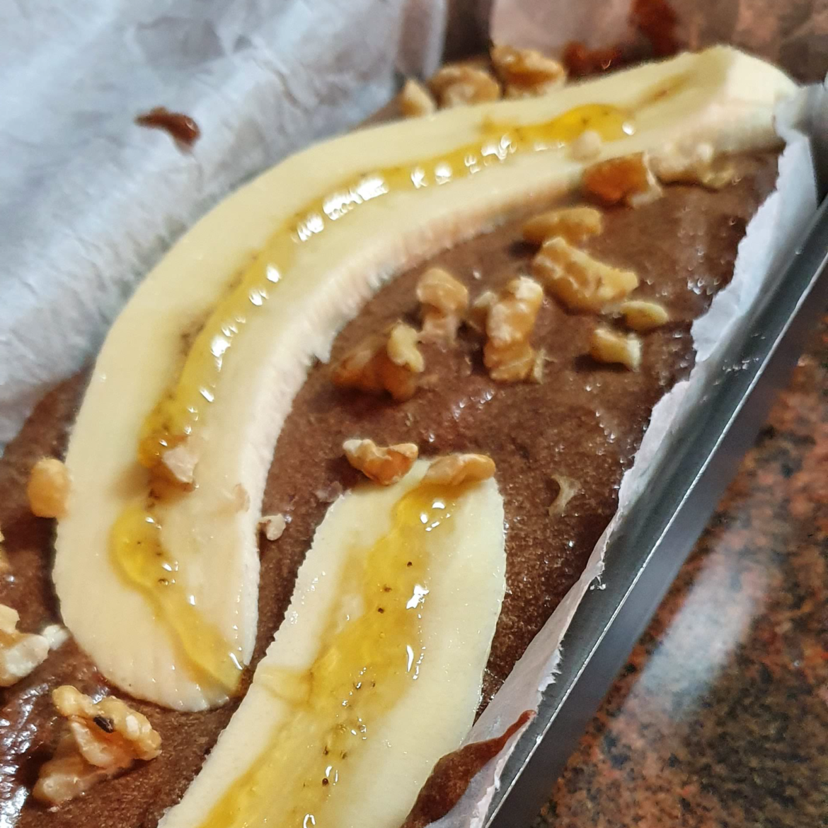 Bolo de banana e alfarroba